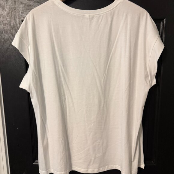 Womens Simple White Short sleeve Tee Extra Large - Picture 4 of 4